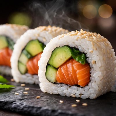Image of Salmon Avocado Sushi Roll