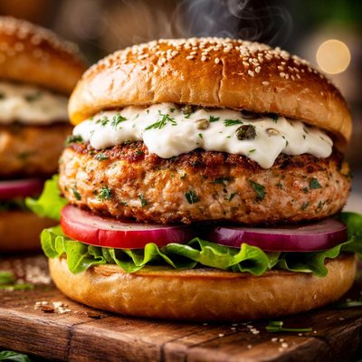 Image of Salmon Burgers with Tartar Mayonnaise