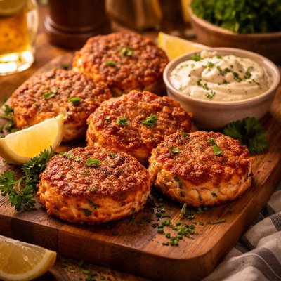Image of Salmon Cakes with Lemon Herb Mayonnaise