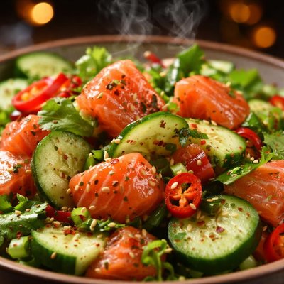 Image of Salmon Cucumber Chili Salad