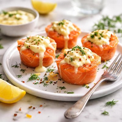 Image of Salmon Cups with Cheese Sauce