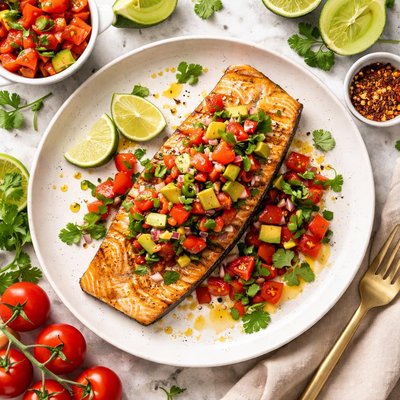 Image of Salmon Fillet with Fresh Tomato Salsa