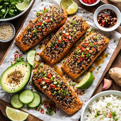 Image of Salmon Fillets with Sesame Crust