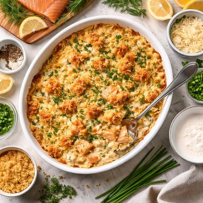 Image of Salmon Gratin Adapted from Julia Child