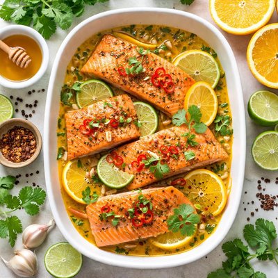 Image of Salmon in Orange Lime Marinade