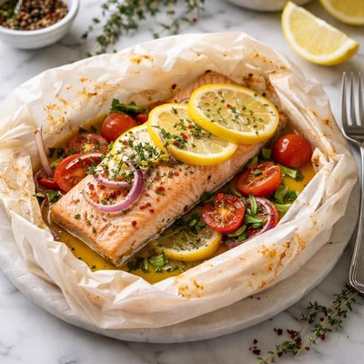 Image of Salmon in Parchment Paper