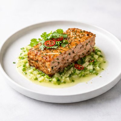 Image of Salmon Loaf with Cucumber Chile Sauce