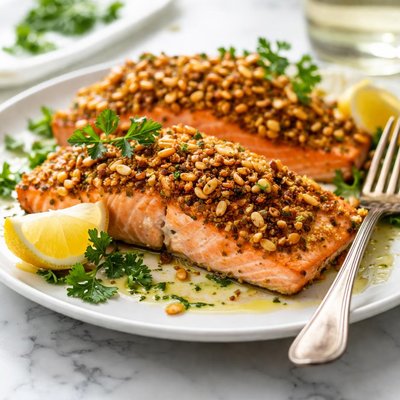 Image of Salmon with a Pine Nut Crust