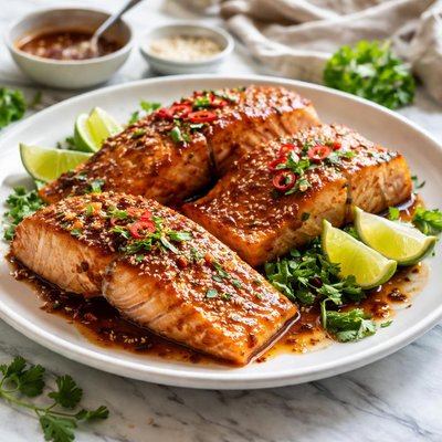 Image of Salmon with Chili Honey Glaze
