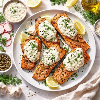 Image of Salmon with Creamy Horseradish Sauce