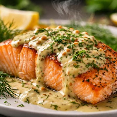 Image of Salmon with Dijon Dill Sauce