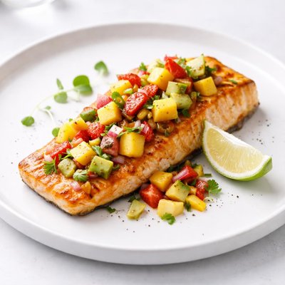 Image of Salmon with Fresh Fruit Salsa Diabetic Friendly