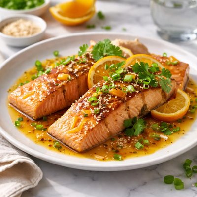 Image of Salmon with Ginger and Orange Sauce