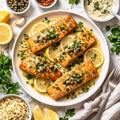 Image of Salmon with Lemon Caper Sauce