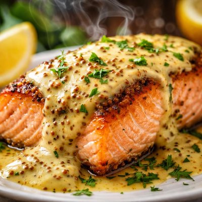 Image of Salmon with Mustard Sauce