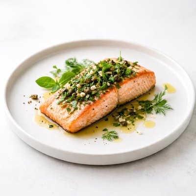 Image of Salmon with Olive Oil Herbs