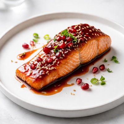 Image of Salmon with Pomegranate Ginger Glaze