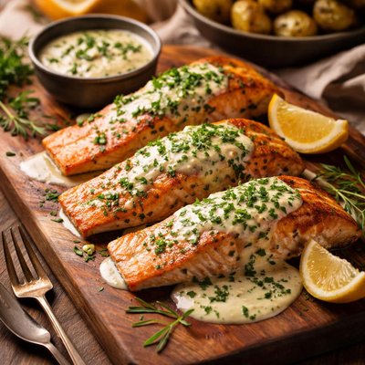 Image of Salmon with Tarragon Sauce
