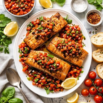 Image of Salmon with Tomato Basil Relish