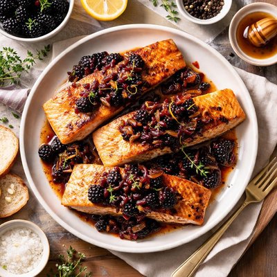 Image of Salmon with Warm Blackberry and Shallot Compote