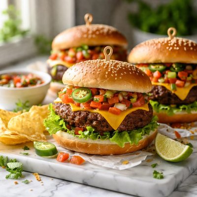 Image of Salsa Cheeseburgers
