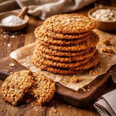 Image of Salty Thin and Crispy Oatmeal Cookies
