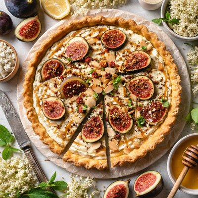 Image of Sambocade Medieval Elderflower Cream Cheese Tart