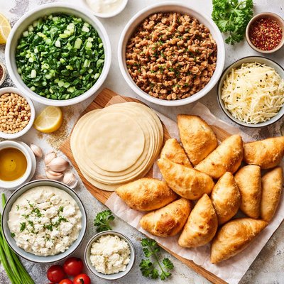 Image of Sambousek Spinach Meat Cheese Fillings