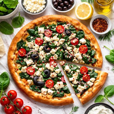 Image of Santorini Feta Spinach Pizza