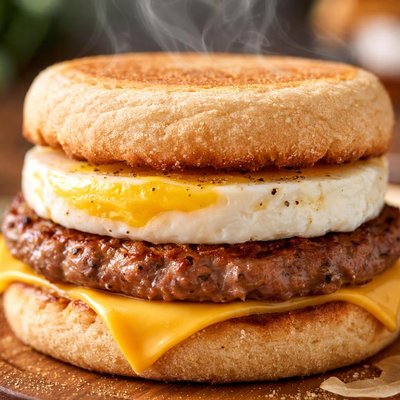 Image of Sasauge Egg Mcmuffin Copycat Mcdonalds Recipe