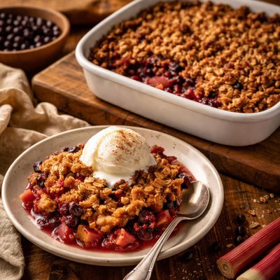 Image of Saskatoon Rhubarb Crisp
