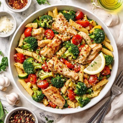 Image of Satisfying Chicken Veggies Pasta