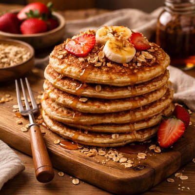 Image of Saturday Morning Soaked Oatmeal Pancakes or Waffles