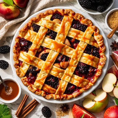 Image of Saucy Apple and Blackberry Pie