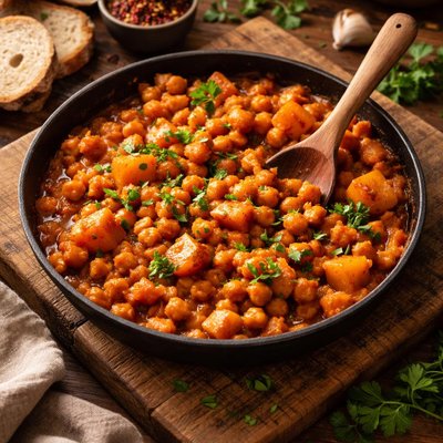 Image of Saucy Chickpeas and Sweet Potato