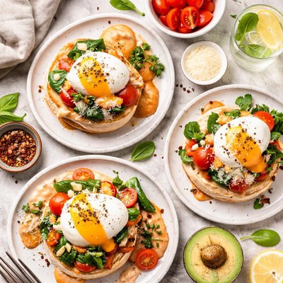Image of Saucy Eggs with English Muffins