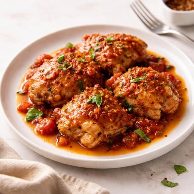 Image of Saucy Italian Style Chicken Thighs Crock Pot