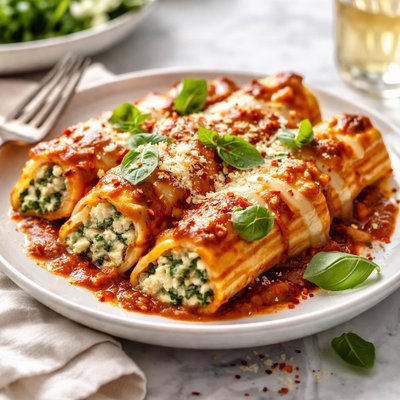 Image of Saucy Stuffed Manicotti