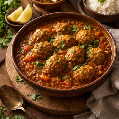 Image of Saudi Chicken Kofta and Lentil Stew Gluten Free