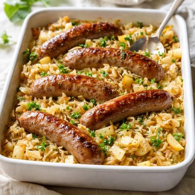 Image of Sauerkraut Sausage Bake