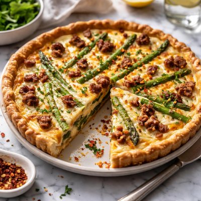 Image of Sausage and Asparagus Quiche