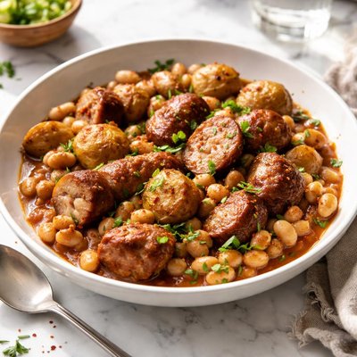 Image of Sausage and Beans with Potatoes