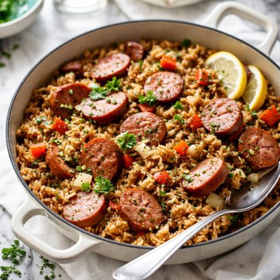 Image of Sausage and Brown Rice Skillet Meal