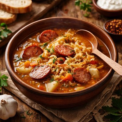 Image of Sausage and Cabbage Ciorba