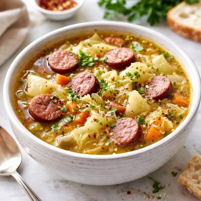 Image of Sausage and Cabbage Soup for the Crock Pot