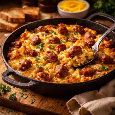 Image of Sausage and Cheddar Egg Dish