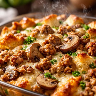 Image of Sausage and Mushroom Strata