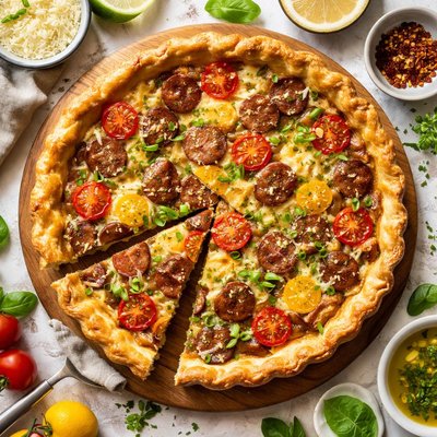 Image of Sausage and Tomato Quiche