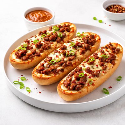 Image of Sausage Bacon Pizza Boats