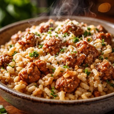 Image of Sausage Brown Rice Risotto